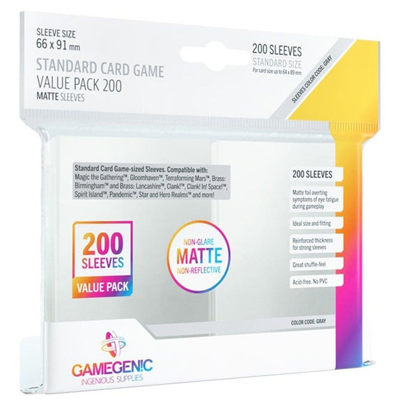 Gamegenic Matte Board Game Card Sleeve Value Pack 200