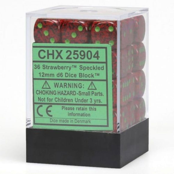 CHX 25904 Speckled Strawberry 12mm D6 Dice Block (36 Dice)