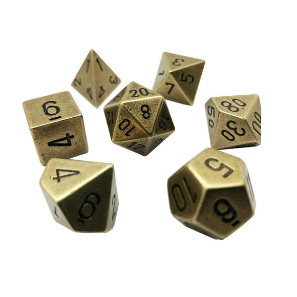 Metal Old Brass 7 Die Polyhedral Set