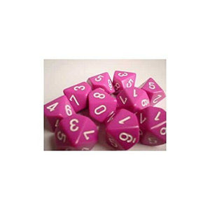 Opaque Light Purplewhite Set of Ten d10s - The Gaming Verse