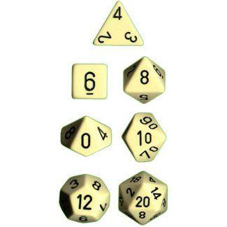 CHX 25400 Opaque Polyhedral Ivoryblack 7-die set - The Gaming Verse