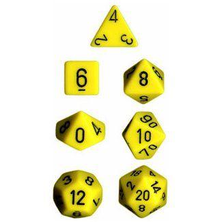 CHX 25402 Opaque YellowBlack 7-Die Set - The Gaming Verse