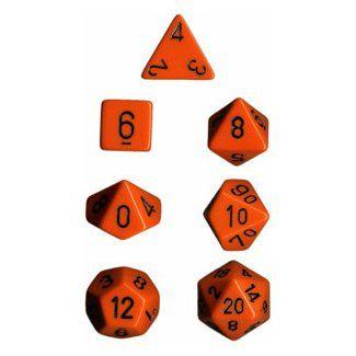 CHX 25403 Opaque OrangeBlack 7-Die Set - The Gaming Verse