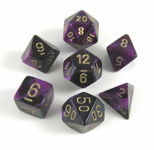 CHX 26440 Gemini Black-Purplegold 7-Die Set - The Gaming Verse